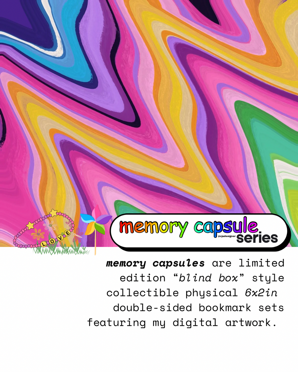Memory Capsule | Series 1 Mystery Collector Bookmark artwork by CJade | y2k Nostalgia
